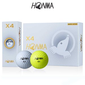 [혼마 코오롱인더스트리정품] X4  골프볼 [4피스/12알] 화이트/옐로우